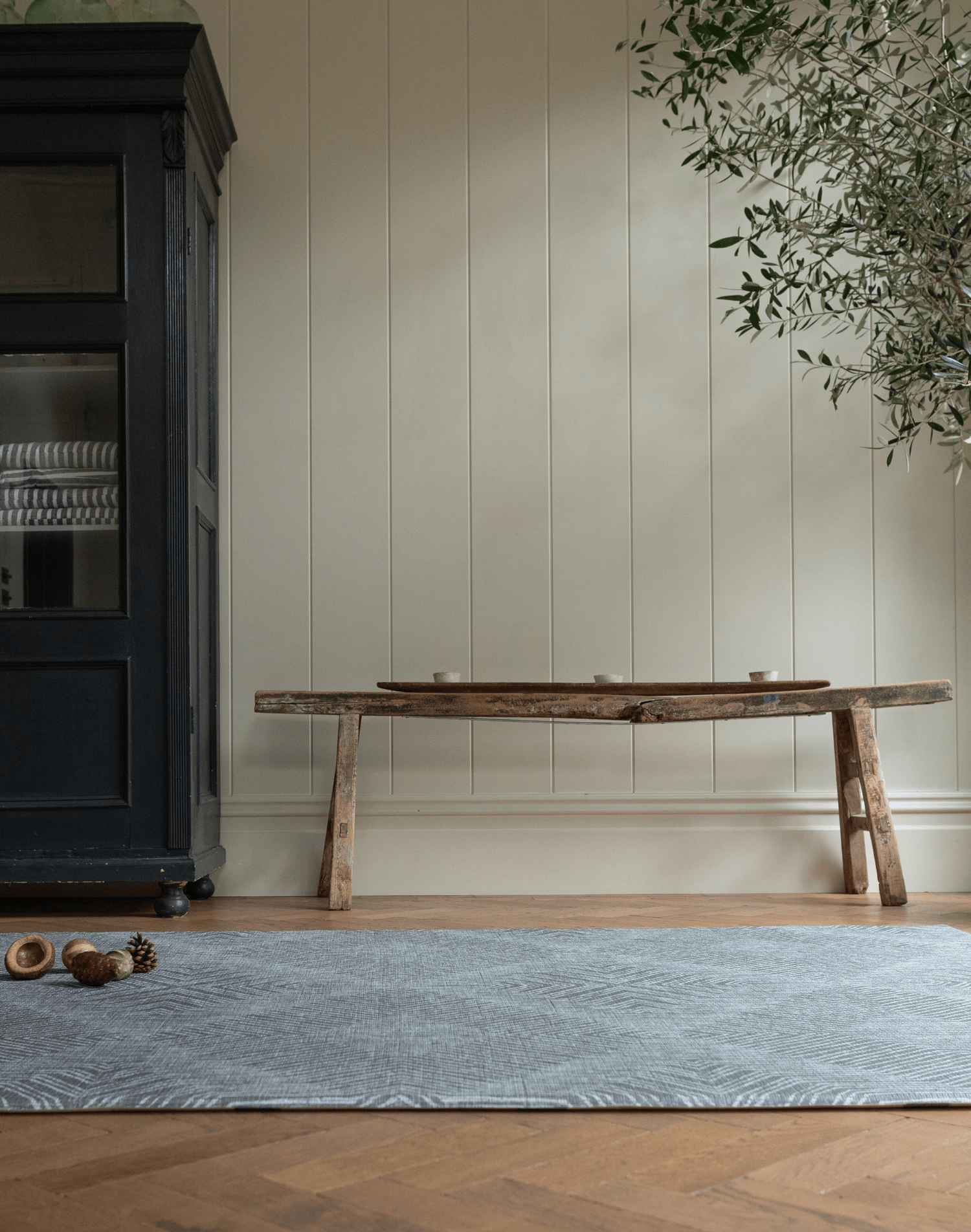 Stylish grey babymatte made with memory foam that adds comfort and warmth to the room it is unrolled in