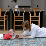 totter and tumble grandparent and grandchild playmat on morris & co blackthorn large padded playmat at home, perfect gift for birthdays, baby shower gifts to welcome baby, christmas present for the whole family