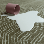 Milk spills on waterproof spielmatte with a stylish sealed surface