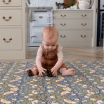 totter and tumble playmats baby playing in kitchen play mat padded to protect your little one, reversible morris & co designs to suit your home interior nursery decor playful strawberry thief