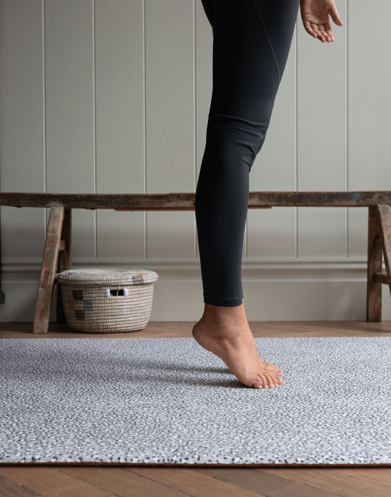 Leopard print exercise mat that supports with thickly padded foam
