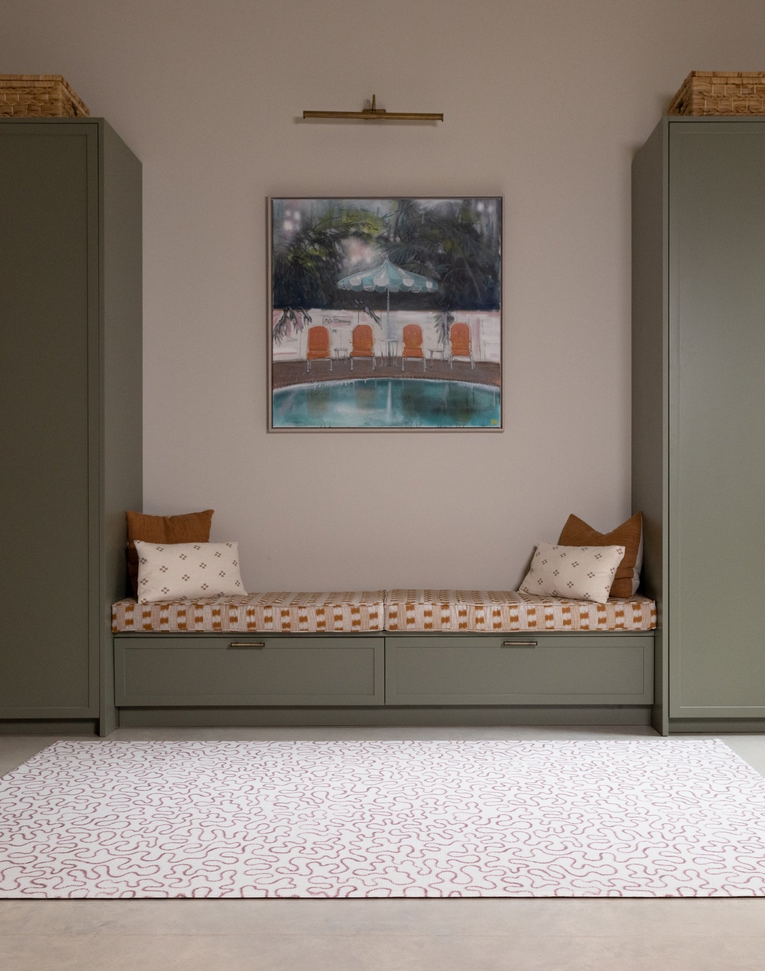 The Brecon XL, a nature-inspired playmat styled like a neutral baby rug in a family space