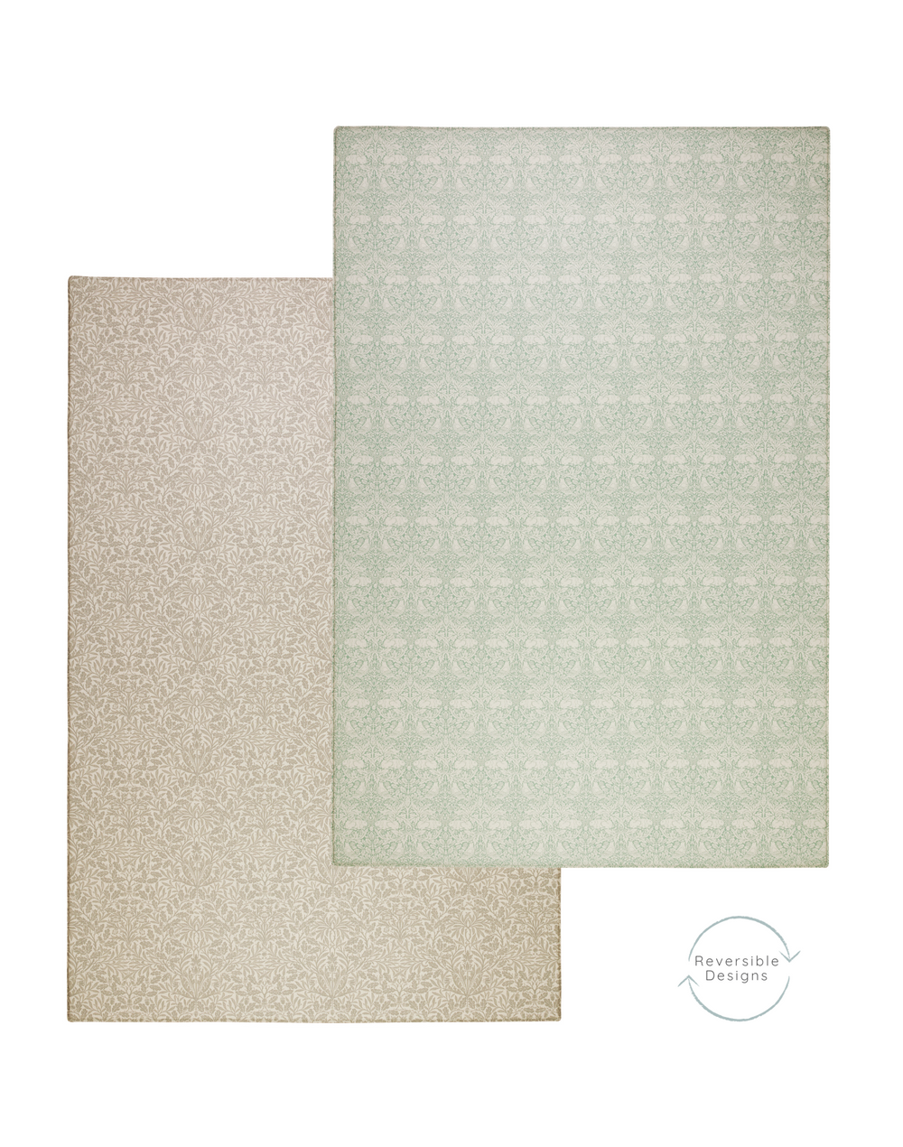 A double-sided play mat in soothing earthy tones