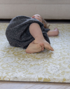totter and tumble play foam mats in Morris & Co chrysanthemum print iconic interior design to suit all home play spaces, protect the floor and your little one when learning tummy time tricks, crawling or baby first steps in a safe non toxic play mat space