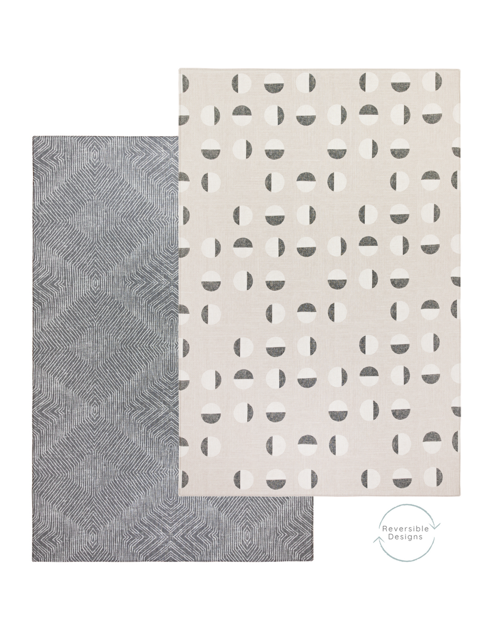 A play mat with a simple and muted two-sided pattern