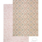 Two pink toned floral patterned rugs with a reversible design on a white background