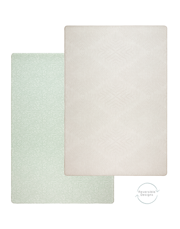 A neutral play mat that provides a peaceful environment