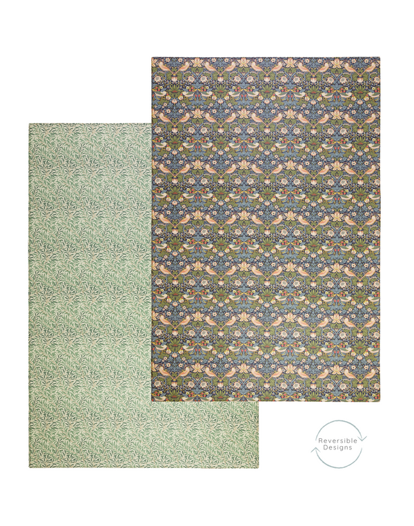 A double-sided play mat with a versatile, heritage patterns from morris & co. totter + tumble collaboration