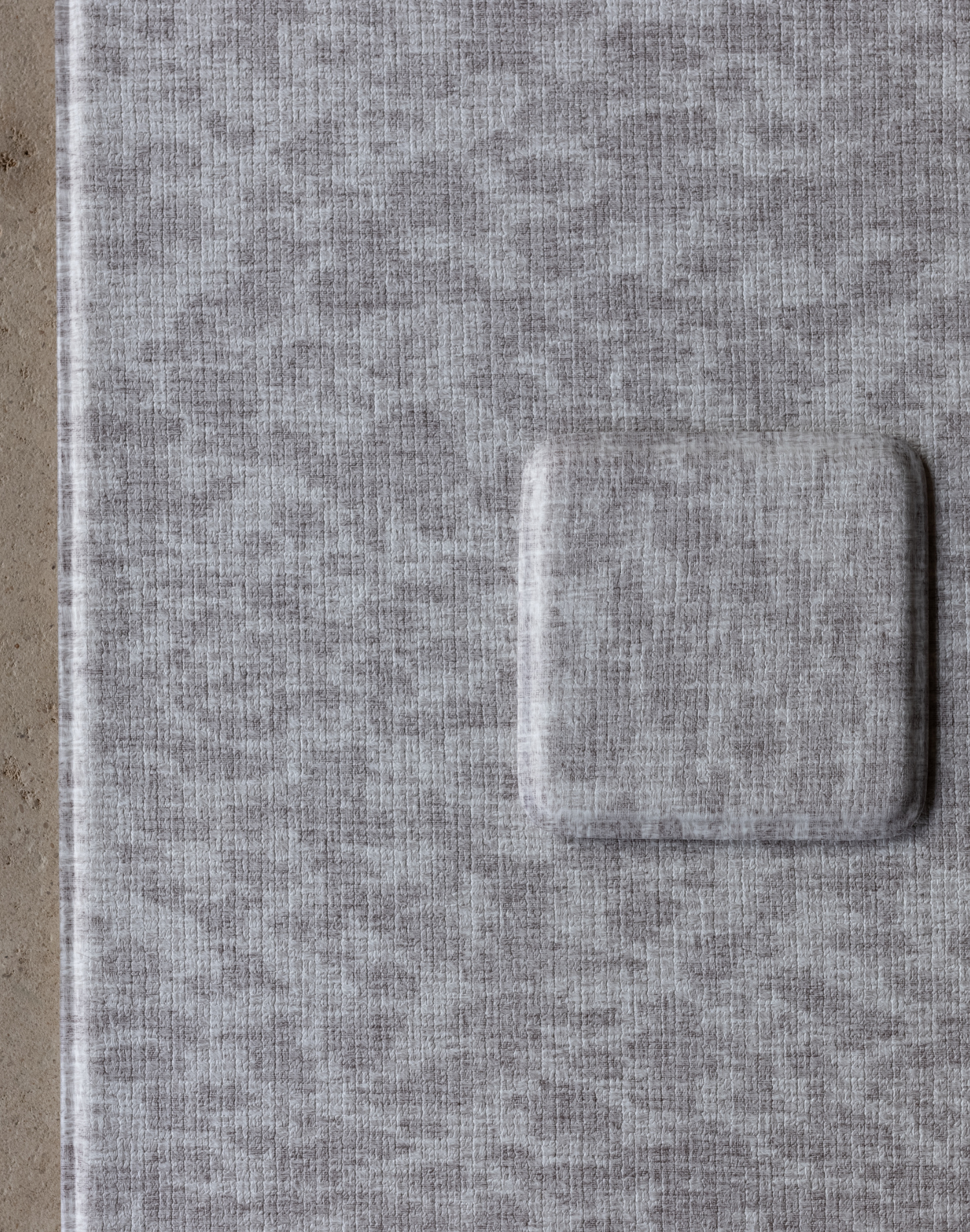 Memory foam playmat with grey leopard print design visit totter and tumble swatch service page to order a sample to try in your home feel the thick memory foam design and compare the design against your home decor