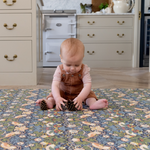 totter and tumble playmats baby playing in kitchen play mat padded to protect your little one, reversible morris & co designs to suit your home interior nursery decor playful strawberry thief 