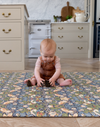 totter and tumble playmats baby playing in kitchen play mat padded to protect your little one, reversible morris & co designs to suit your home interior nursery decor playful strawberry thief 