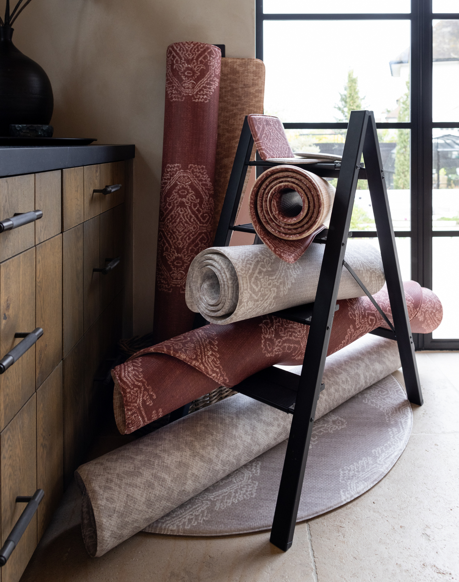 The full 2024 totter and tumble play mat collection four designs created to complement modern family homes with textured textile playmat designs to look like a rug but with the practical features required of a playmat