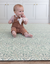totter and tumble play mat baby learning to sit with teething toy made from waterproof memory foam padded playrug Super Matten, easy to clean workout mat great for moms and babies sharing play spaces in the family home. beautiful morris & co design