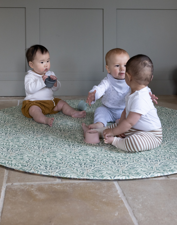 totter and tumble playmats are Non-toxic and exceeds safety testing, perfect play spaces for babies and toddlers. kids floor mat that suits your home style and nursery decor in beautiful morris & co prints. best purchases for baby in comfy and easy to clean non toxic padded memory foam