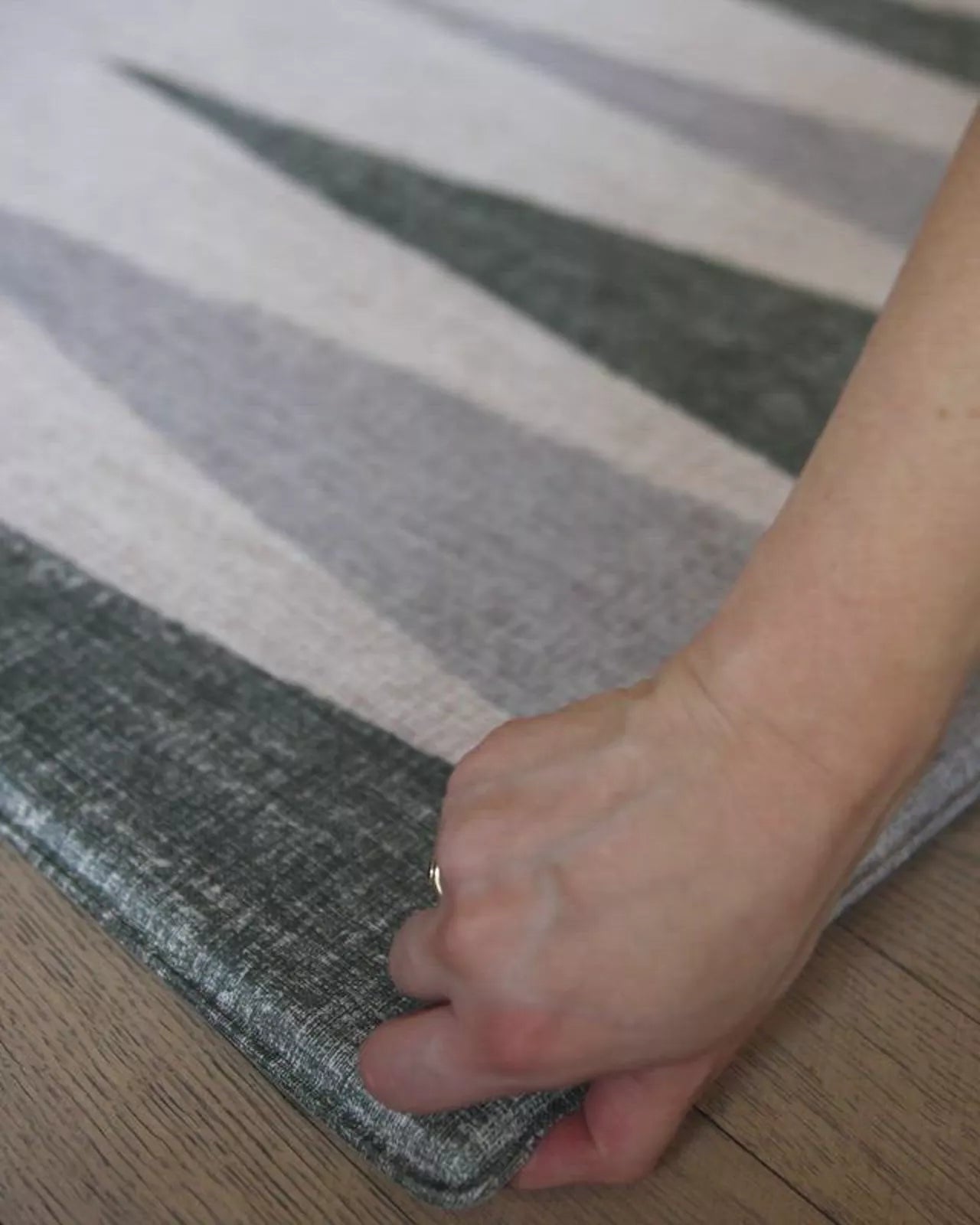 Pull back on The Counter reversible memory foam playmat from Totter + Tumble
