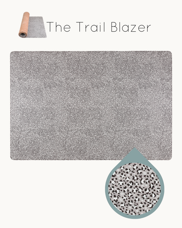 Leopard is a neutral stylish and playful design across modern Totter + Tumble memory foam, wipe clean playmat