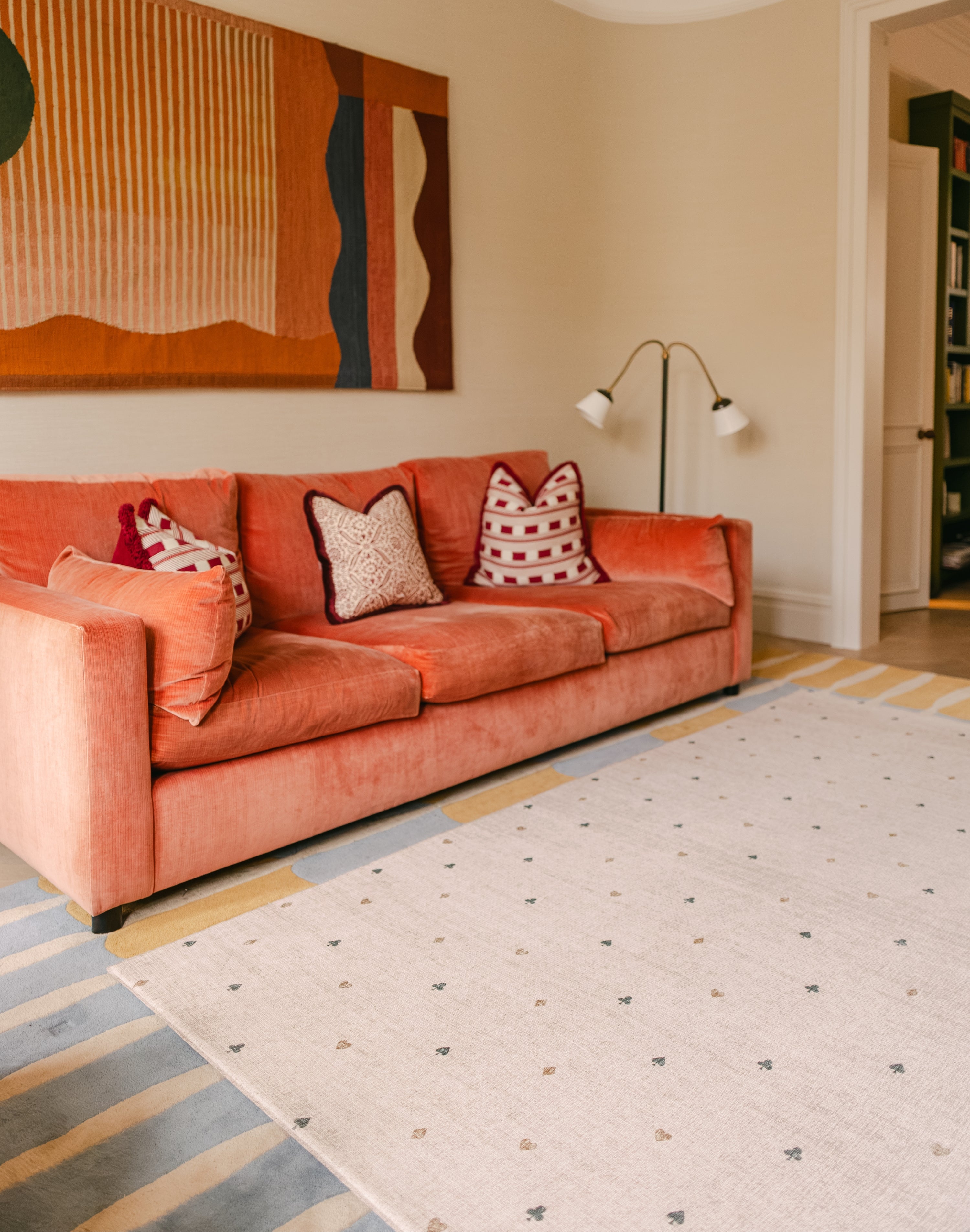 The Wildcard XL reversible memory foam playmat by Totter + Tumble, the largest one piece playmat on the market, in a bright colourful living space